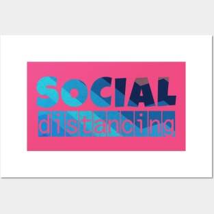 Social Distancing text 2 Posters and Art